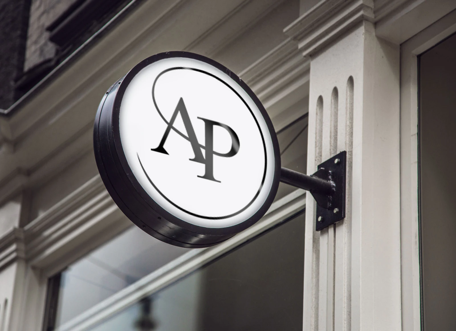 AP Nails Studio — sign placement mockup