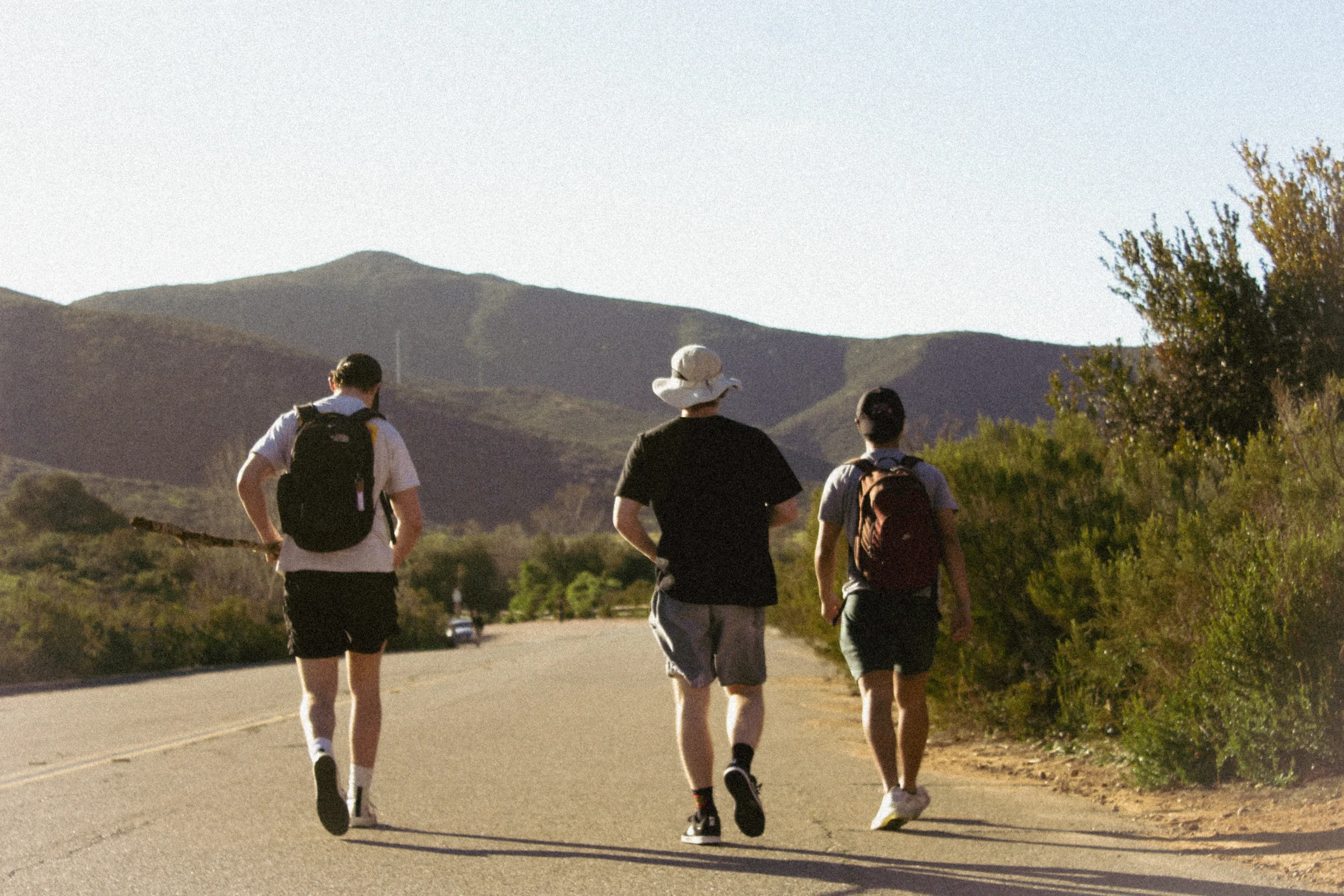 Three friends on the road